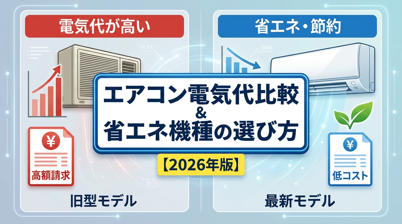 エアコンの電気代比較と省エネモデル選び方【2026年最新版】